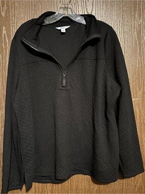 croft & barrow Black Quilted Half-Zip Pullover